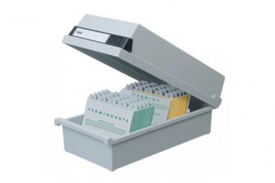 HAN  Bo&icirc;te &agrave; fiches, A5 paysage, pour 800 cartes, gris clair