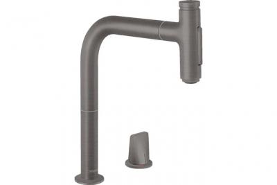 HANSGROHE  - mitigeur cuisine 2 trou s 200, douchette extract. 2 jets, sBox noir chrom&eacute; bross&eacute;
