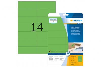 HERMA  etiquettes, vert 105x42,3 20f. Din a4 280 pi&egrave;ces 5061 DFX-163718