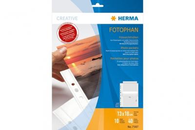 HERMA  Pochettes Pour Photos Fotophan, Format A4, Pour Photos