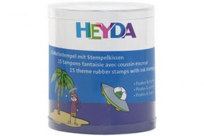  HEYDA Kit de tampons &agrave; motifs 'pirates & astronaute', bo&icirc;te