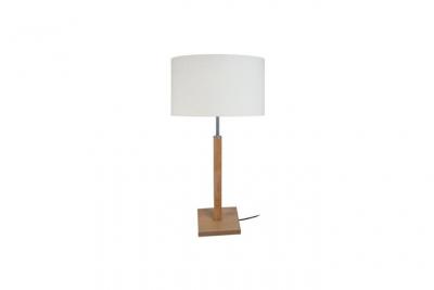 TOSEL HOD - Lampe a poser droit bois naturel et &eacute;cru