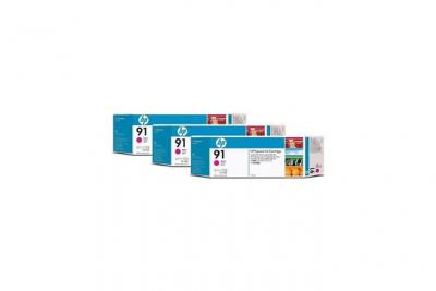 HP Pack 3 Cartouches magenta  pour designjet Z6100 (N&deg;91)