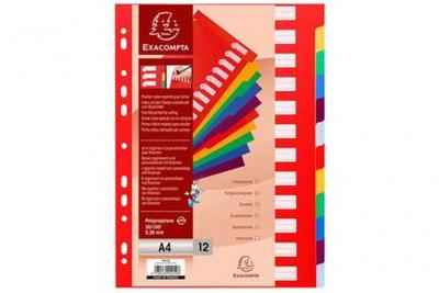 EXACOMPTA Intercalaires  PP 30/100 12 positions