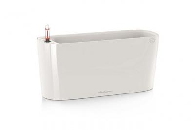 LECHUZA  Jardini&egrave;re de table Delta 20 ALL-IN-ONE Blanc brillant 15560