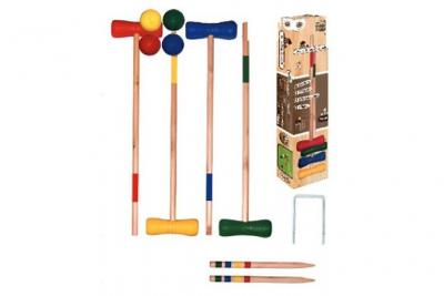 MGM Jeux de croquet bois 73 cm (4 balles + 4 maillets)
