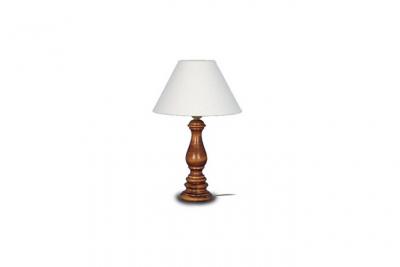 TOSEL Juliette lampe a poser bois hetre - 25x25x40cm - noy&eacute;e/coton