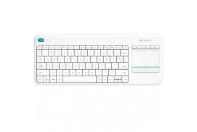  Wireless Touch Keyboard K400 Plus - Clavier - sans fil - 2.4 GHz - Allemand - blanc