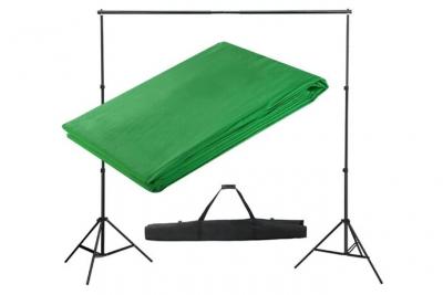 HELLOSHOP26 Kit complet studio photo + fond vert sans coutures 3x3 m photo vid&eacute;o studio professionnel 1802011