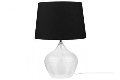 BELIANI  - Lampe de table en verre transparente / noire 45 cm OSUM