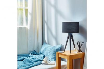 TEAMSON HOME Lampe &agrave; poser romanza tr&eacute;pied pour bureau chevet abat-jour noir vn-l00009-eu
