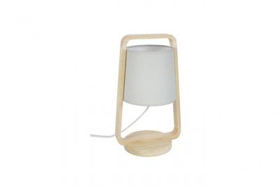 TOSEL LEGNO - Lampe de chevet arqu&eacute; bois naturel et &eacute;cru
