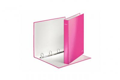 LEITZ Classeur 4 anneaux Esselte WOW A+ - dos 35 mm - Coloris rose