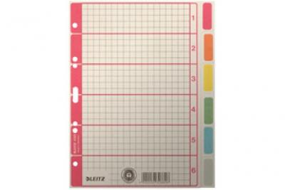  Intercalaires en carton extra solide, en blanc, A5, 6 