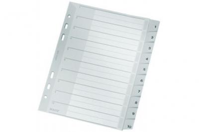 LEITZ  Intercalaires en plastique, num&eacute;rot&eacute;, format A5,1-10 - Lot de 5