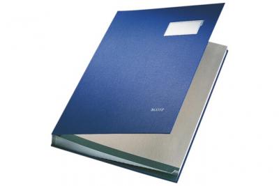 LEITZ Esselte  57000035 Parapheur Couverture En Carton Recouvert De Plastique, 20 Compartiments Bleu