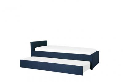 BELIANI Lit gigogne tissu marmande 80 x 200 cm bleu marine 197458