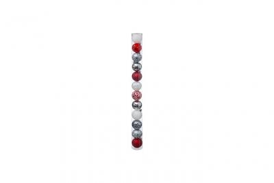  D&eacute;co de sapin Lot de 12 Boules de No&euml;l D 6 cm - Rouge et Argent