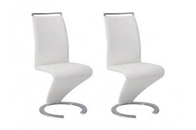Vente-unique Lot de 2 chaises TWIZY - Simili Blanc
