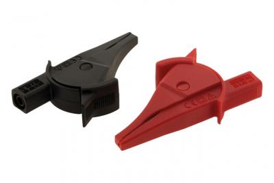 ZENITECH Lot de 2 Pinces &Oslash;4mm de s&eacute;curit&eacute; large ouverture: 1 rouge + 1 noire -