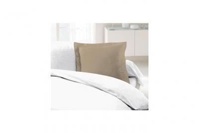 LOVELY HOME  Lot de 2 Taies d'Oreillers 100% coton 63x63 cm - Beige