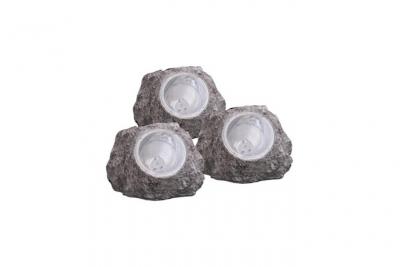 ETC SHOP Lot de 3 rochers sire - plastique gris - plastique translucide - ip44