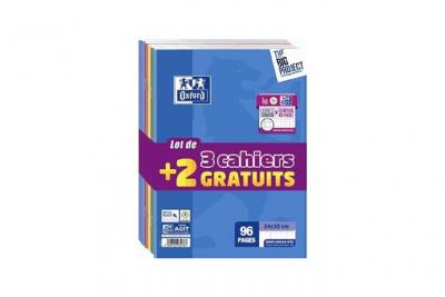 OXFORD Lot de 5 cahiers Sey&egrave;s  Color Life 24 x 32 cm Mod&egrave;le al&eacute;atoire