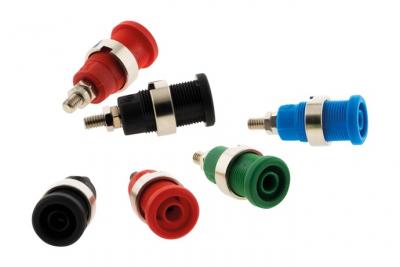 ZENITECH Lot de 6 douilles de s&eacute;curit&eacute; &Oslash;4mm fixation par &eacute;crou: 2 Rouges + 2 Noires + 1 Bleue + 1 verte -