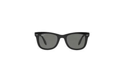 RAY BAN Lunettes de soleil polaris&eacute;es FOLDING WAYFARER RB4105 Noir 