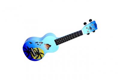 MAHALO MD1HABUB - Ukulele Soprano Finition &Icirc;les Hawa&iuml; Bleu Brillant + Housse