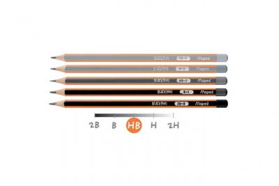 MAPED Crayon &Agrave; Papier H Black'peps, Laqu&eacute; En Gris/Orange