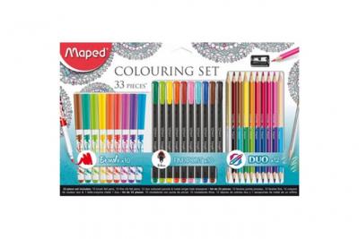 MAPED  Set de dessin 'Colouring Set', &eacute;tui en carton de 33 - Lot de 2