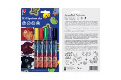 MARABU  Marqueur textiles Textil Painter Plus, blister de 5