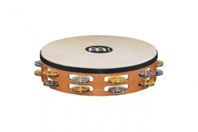 MEINL  Tambourin en bois avec peau et grelots en laiton / Double rang&eacute;e