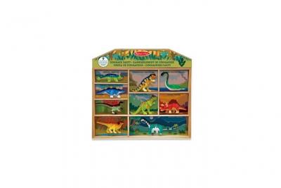 MELISSA & DOUG Melissa & Doug- Coffret Bois Mes 9 Dinosaures, 12666, Multicolore