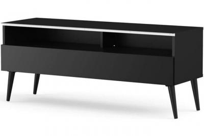 MELICONI Meuble tv 1 porte 2 niches bois noir yvanna 120 cm