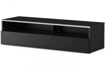 MELICONI Meuble TV 2 niches 1 porte m&eacute;lamin&eacute; noir New York 120 cm