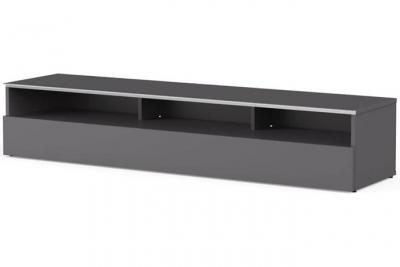 MELICONI Meuble TV 3 niches m&eacute;lamin&eacute; gris Los Angeles 160 cm