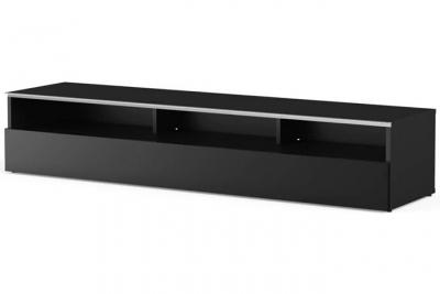 MELICONI Meuble TV 3 niches 1 porte m&eacute;lamin&eacute; noir New York 160 cm