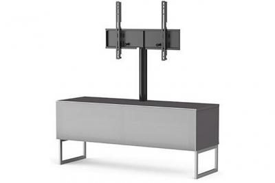 MELICONI Meuble tv avec support &eacute;cran tissu et bois gris pappy 120 cm