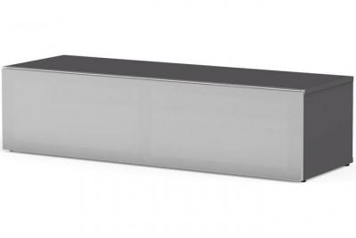 MELICONI Meuble tv tissu acoustique et m&eacute;lamin&eacute; gris fonc&eacute; philladelphie 120 cm