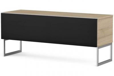 MELICONI Meuble tv tissu acoustique noir et bois clair bologna 120 cm