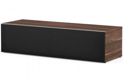 MELICONI Meuble tv tissu acoustique noir et bois fonc&eacute; washington 160 cm