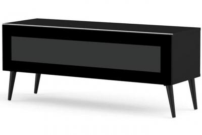 MELICONI Meuble tv verre infrarouge et bois noir marina 120 cm