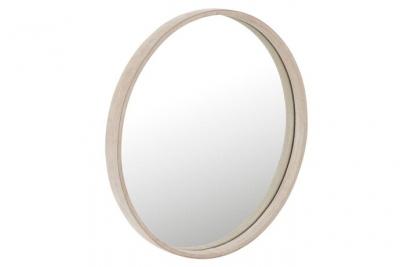 J LINE Miroir rond en cuir beige Netino D 60.5 cm