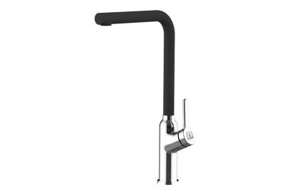 VIZIO  Mitigeur &eacute;vier robinet cuisine bec quartz noir tournant - BOD Design