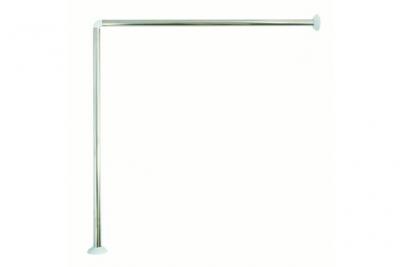 MSV  barre tringle pour rideau de douche d'angle &agrave; fixer 80x80cm inox