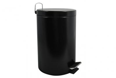 MSV  Poubelle &agrave; p&eacute;dale Inox 12L Noir - Noir