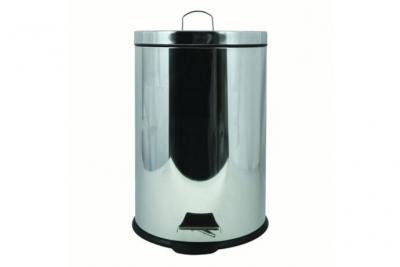 MSV Poubelle &agrave; p&eacute;dale Inox 20L Miroir - Gris - 