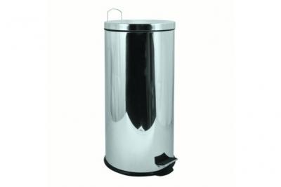 MSV Poubelle &agrave; p&eacute;dale de cuisine Inox Miroir 30L Inox  Gris